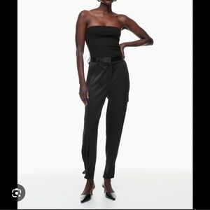 Aritzia refined satin cargo pants